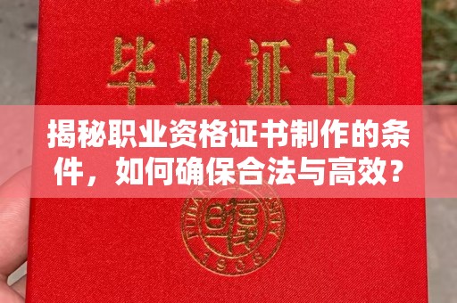 新荣揭秘职业资格证书制作的条件，如何确保合法与高效？