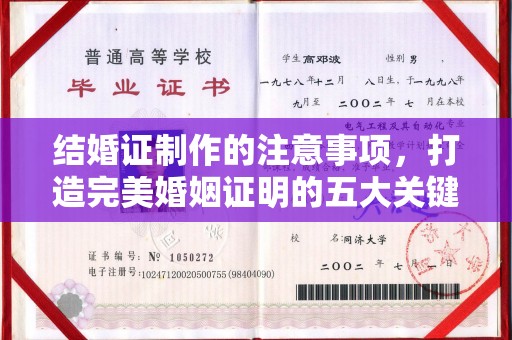 新荣结婚证制作的注意事项，打造完美婚姻证明的五大关键点