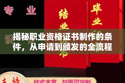新荣揭秘职业资格证书制作的条件，从申请到颁发的全流程解析