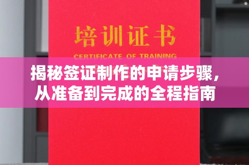 新荣揭秘签证制作的申请步骤，从准备到完成的全程指南